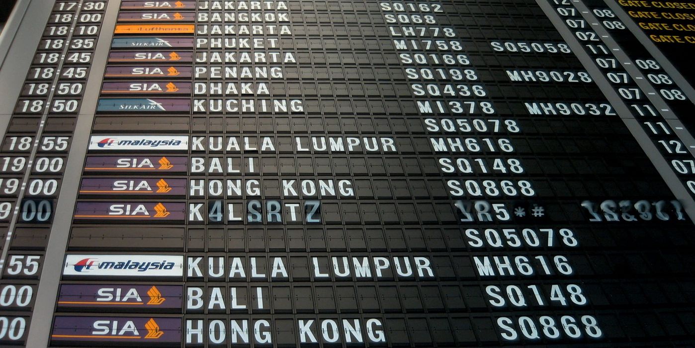 Airport flight departures board